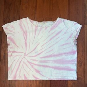 Madewell Pink Cotton Tie-dye Crop Top